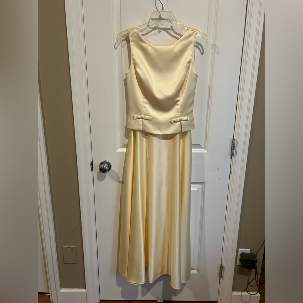 Pale yellow evening gown